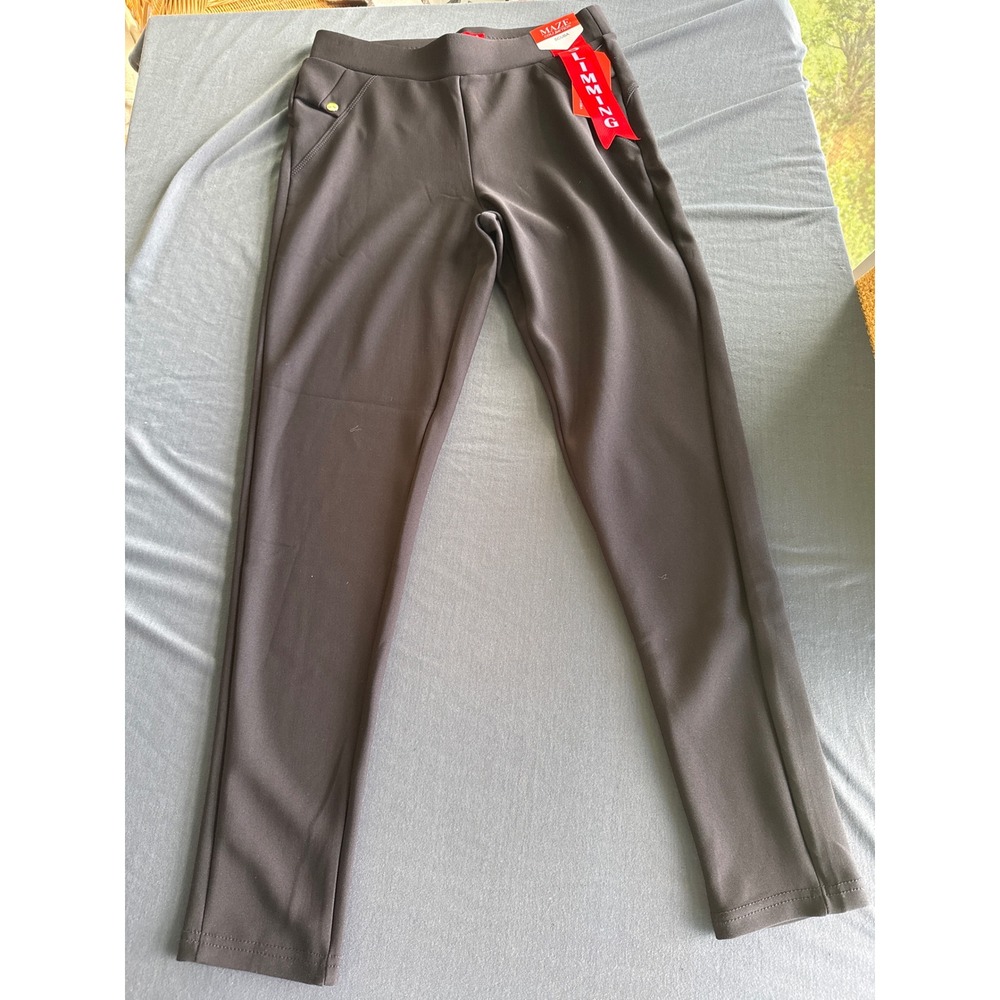 Maze Collection Scuba Slimming Pants Charcoal Gray Pull On Trousers Womens Small